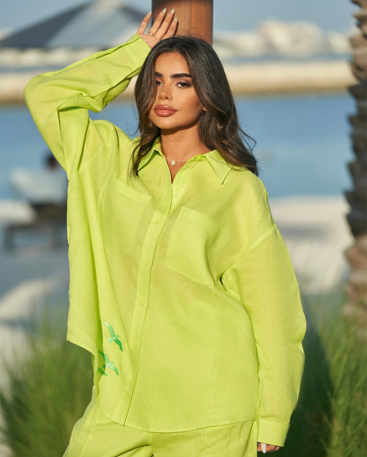 SHOW STOPPER - Pure linen set comprised of a shirt and trouser