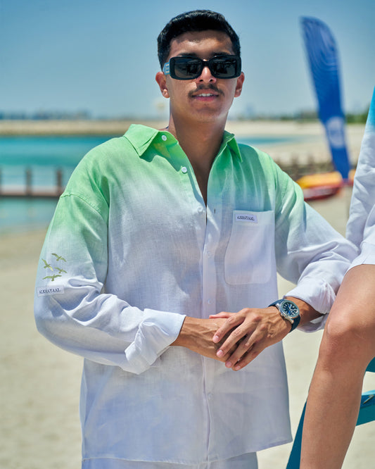 AKHDAR - Pure Linen Set with Shirt and Shorts