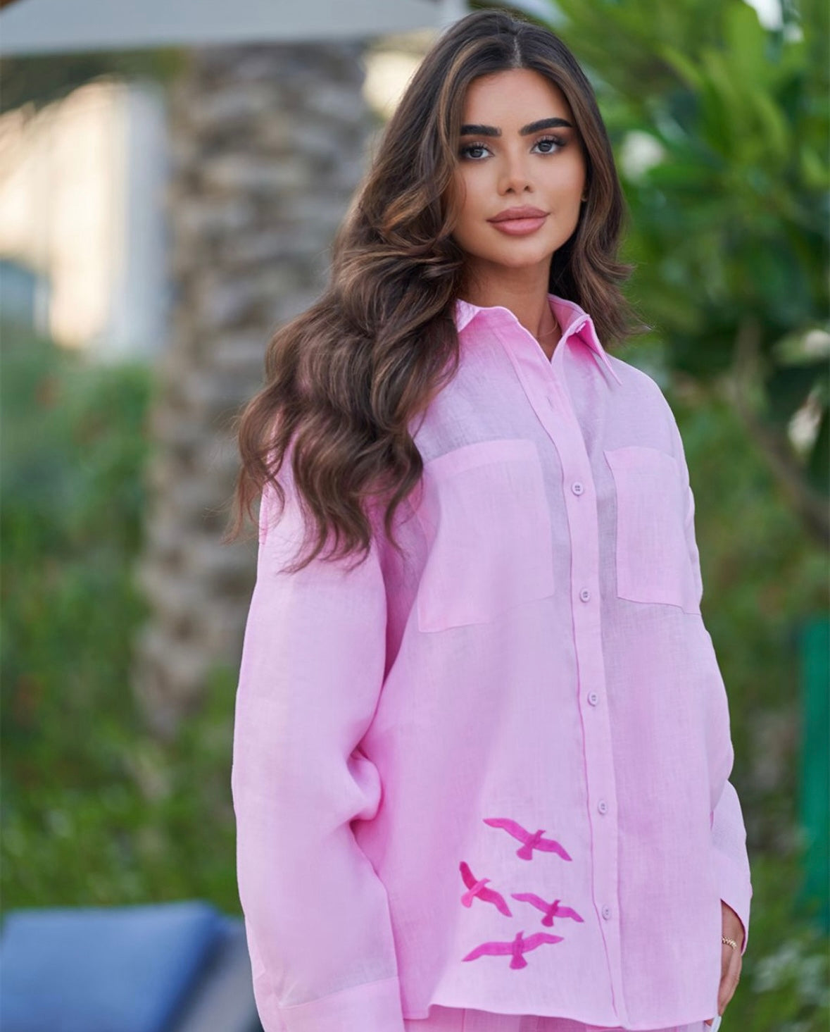 SWEET MELODY - Pure linen set comprised of a shirt and trouser